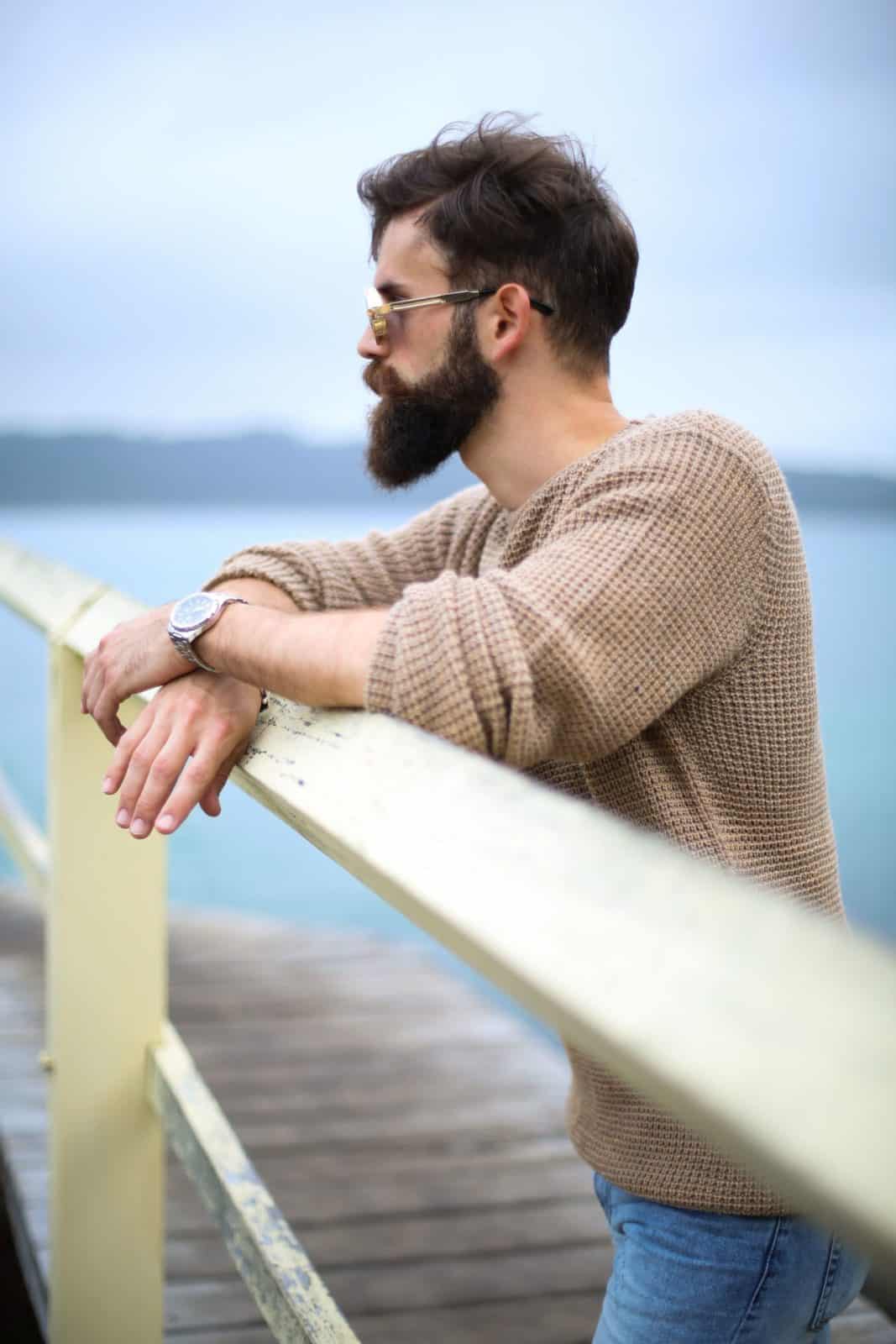 Waffle Knit Camel Sweater - Ảnh 2